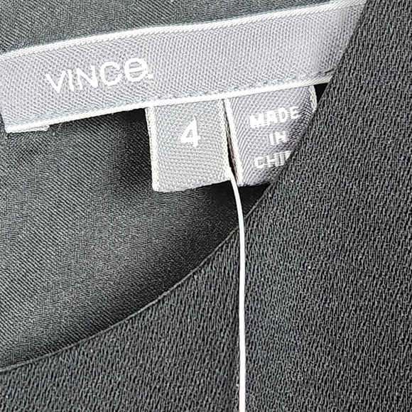 Vince NWT Little Black Dress LBD With Leather Detail Women's Size 4 - Picture 13 of 16